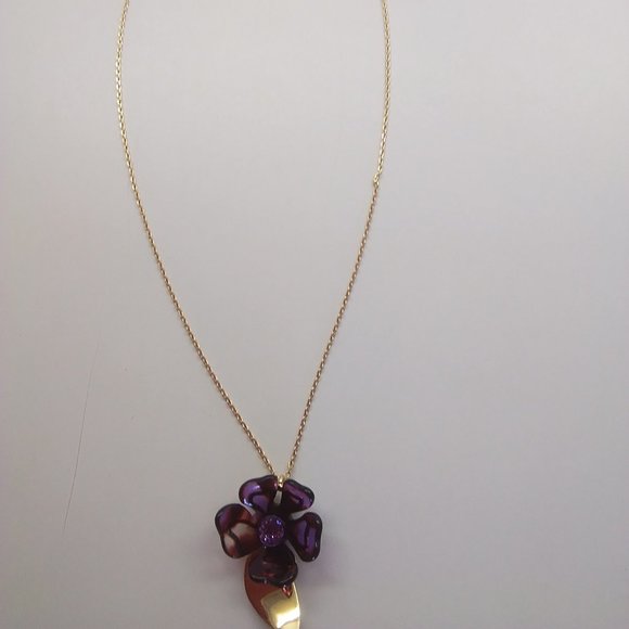 Kate Spade New Purple & Lavender Flower Necklace
